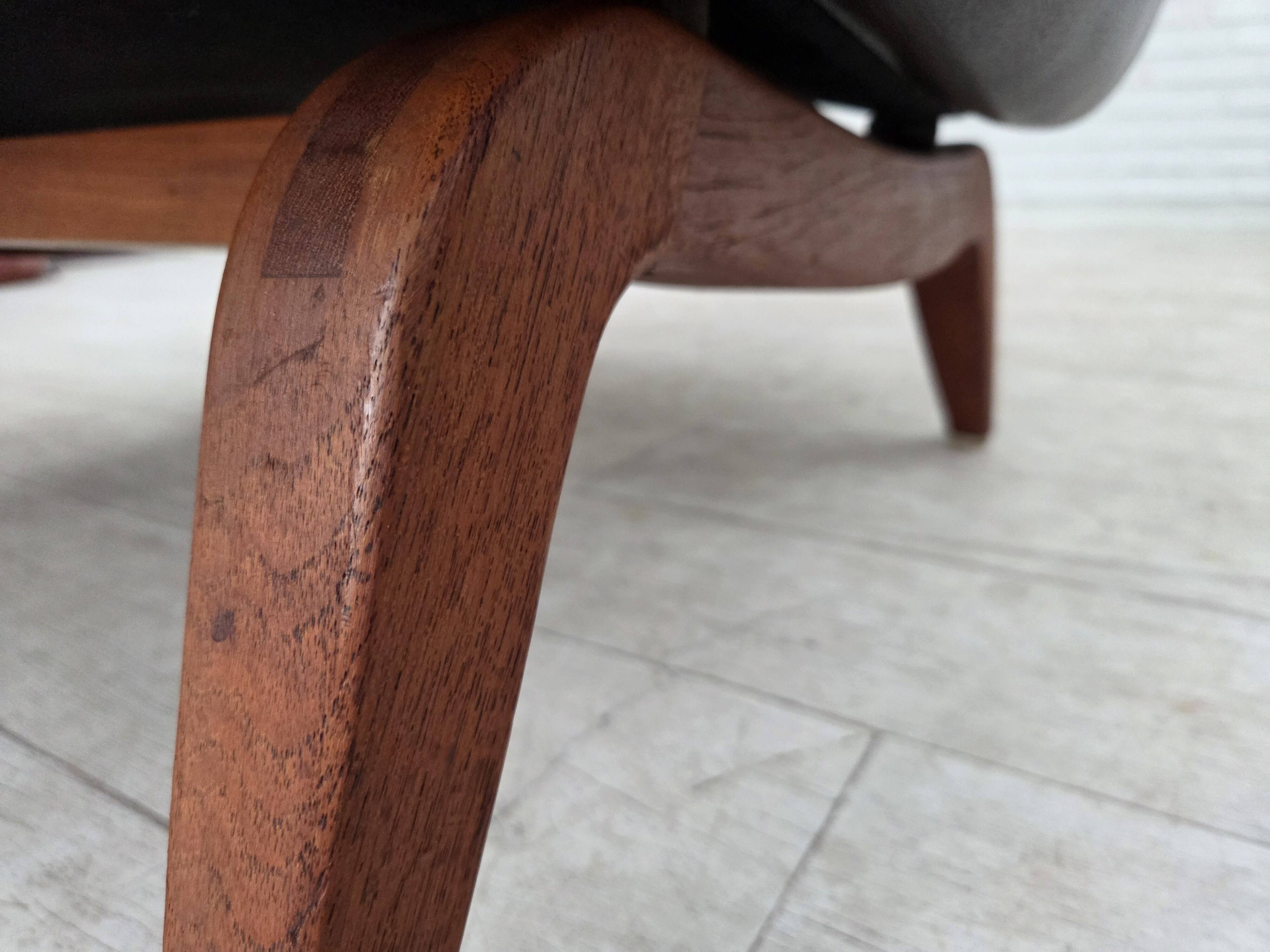 1960s, Danish design by Illum Wikkelsø, armchair, model 110, leather, teak.