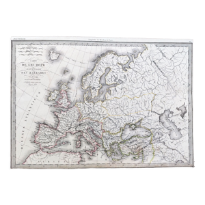 Carte ancienne de l'Europe vers