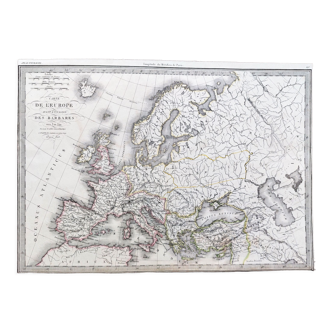 Carte ancienne de l'Europe vers l'an 350 - 1842