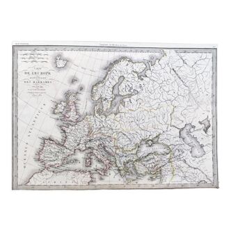 Old map of Europe around the year 350 - 1842