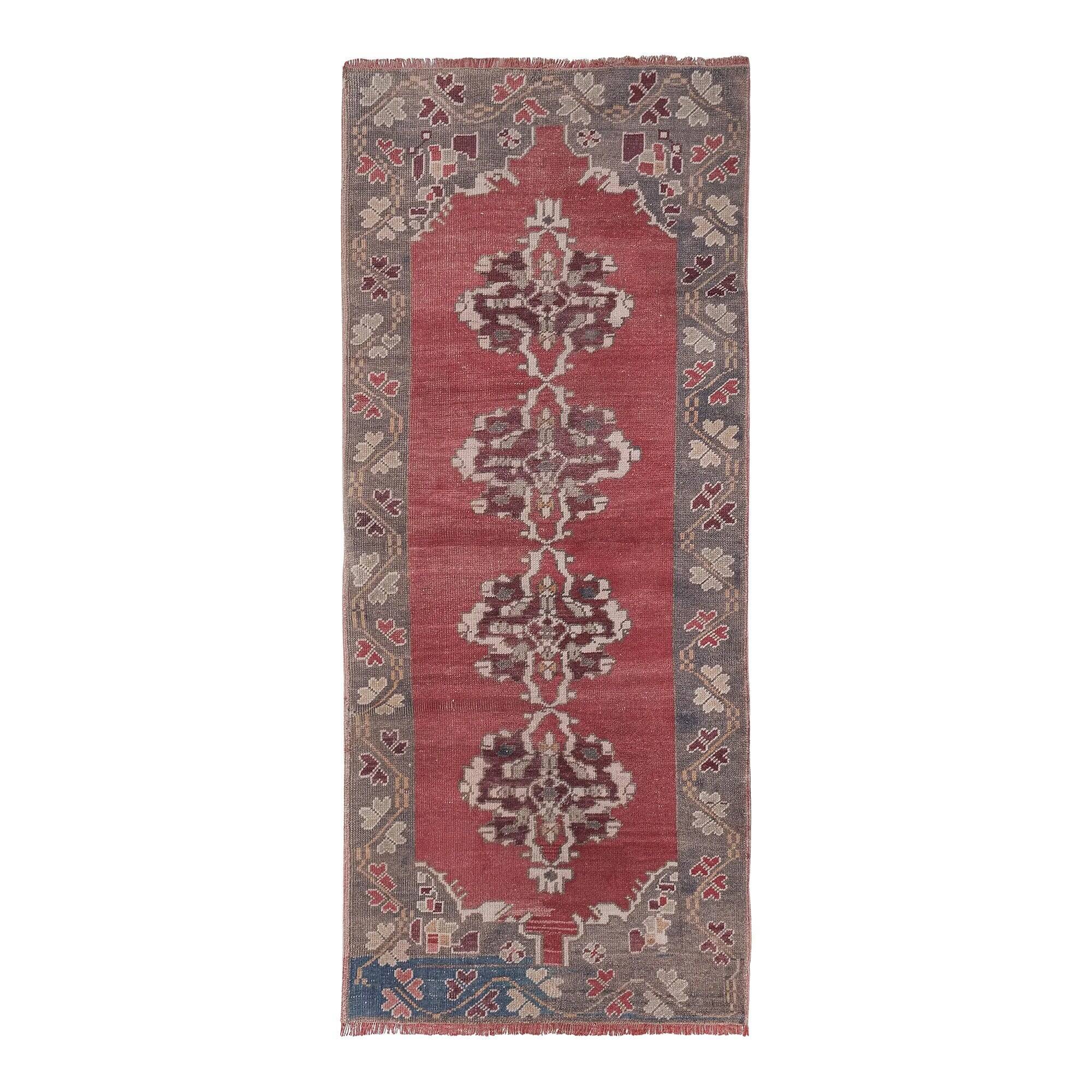 Vintage Turkish hallway rug 102x237 cm