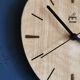 Vintage formica clock silent asymmetrical wall pendulum "Japy wood"