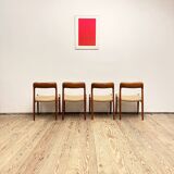 4 Danish Mid-Century Teak Dining Chairs #75, Niels O. Møller for J. L. Moller