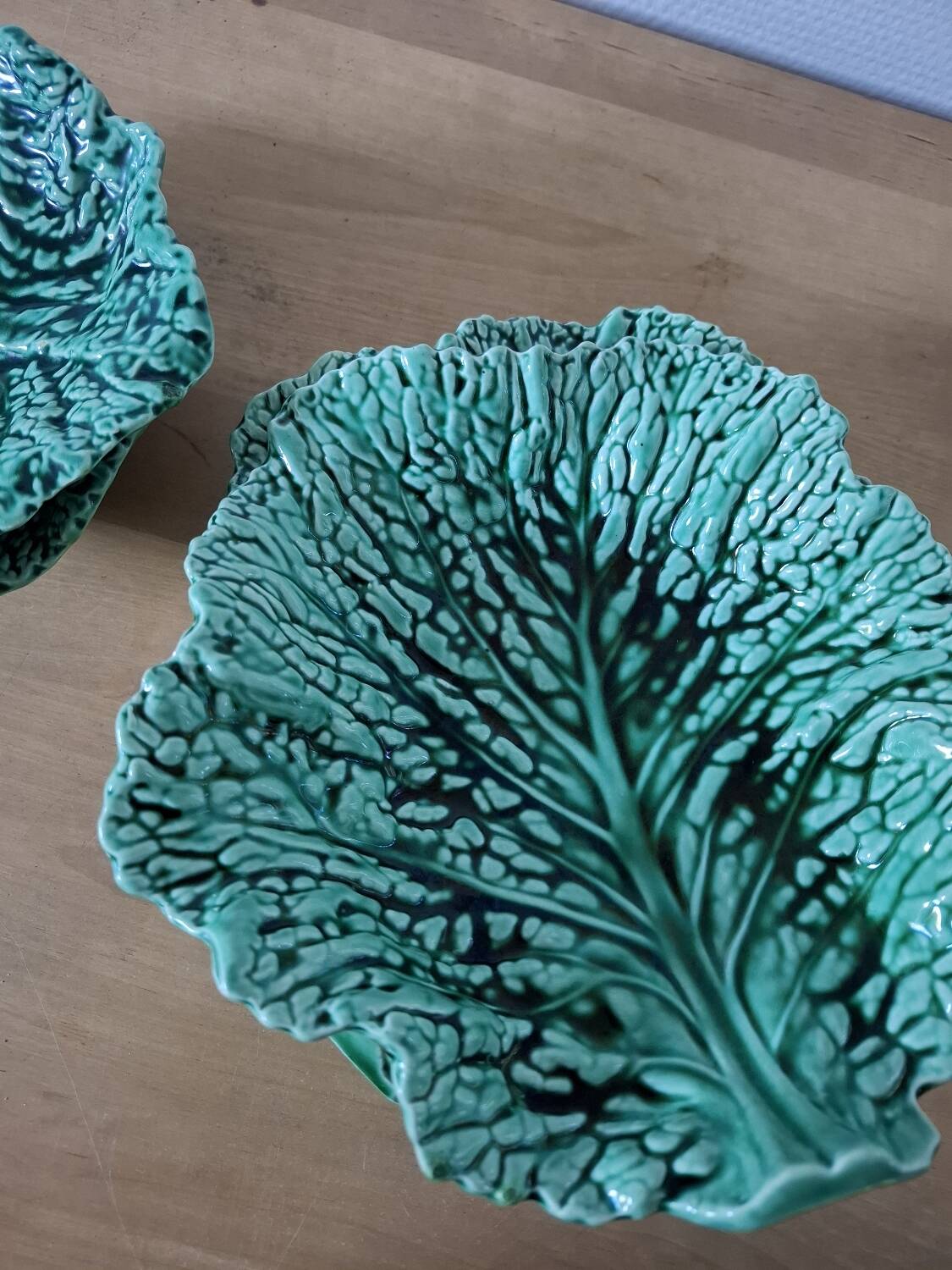 Vintage Sarreguemines slipware dishes