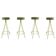 Midcentury Style Circular Brass and Cotton Velvet Italian Bar Stools