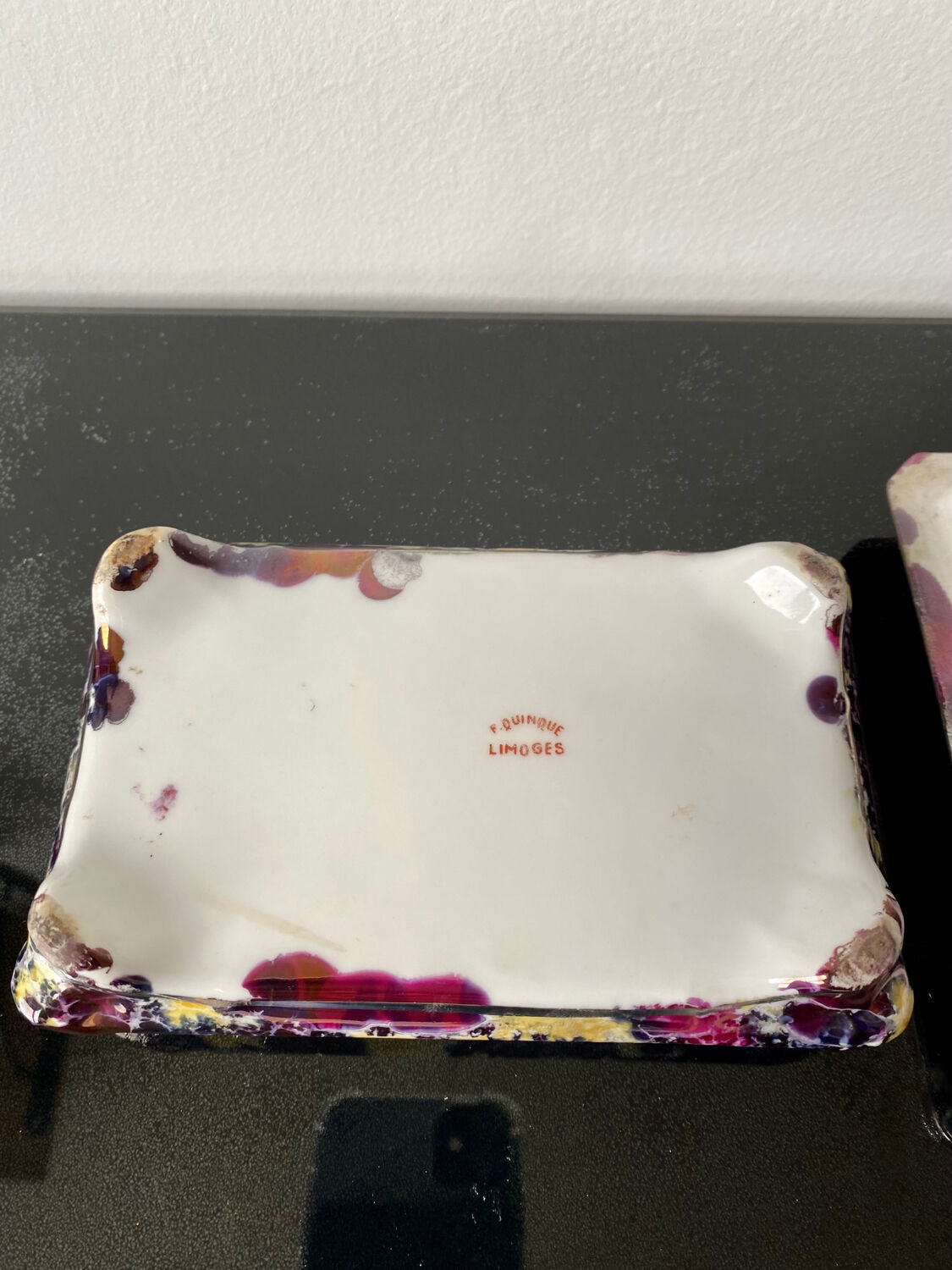 Limoges iridescent jewelry box