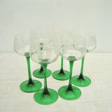 Set 6 glasses of Alsace wine
