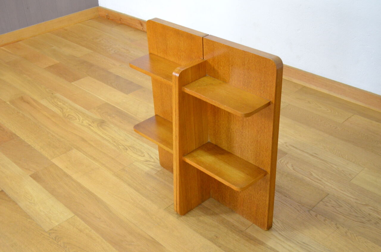 Vintage blond oak shelf 1960