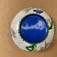 Antique Chinese Bronze Cloisonne Enamel Ashtray Vintage Flower Pattern