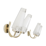 Pair wall lamp neo classic double golden 1960