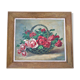 Tableau Panier de roses 1950 signé