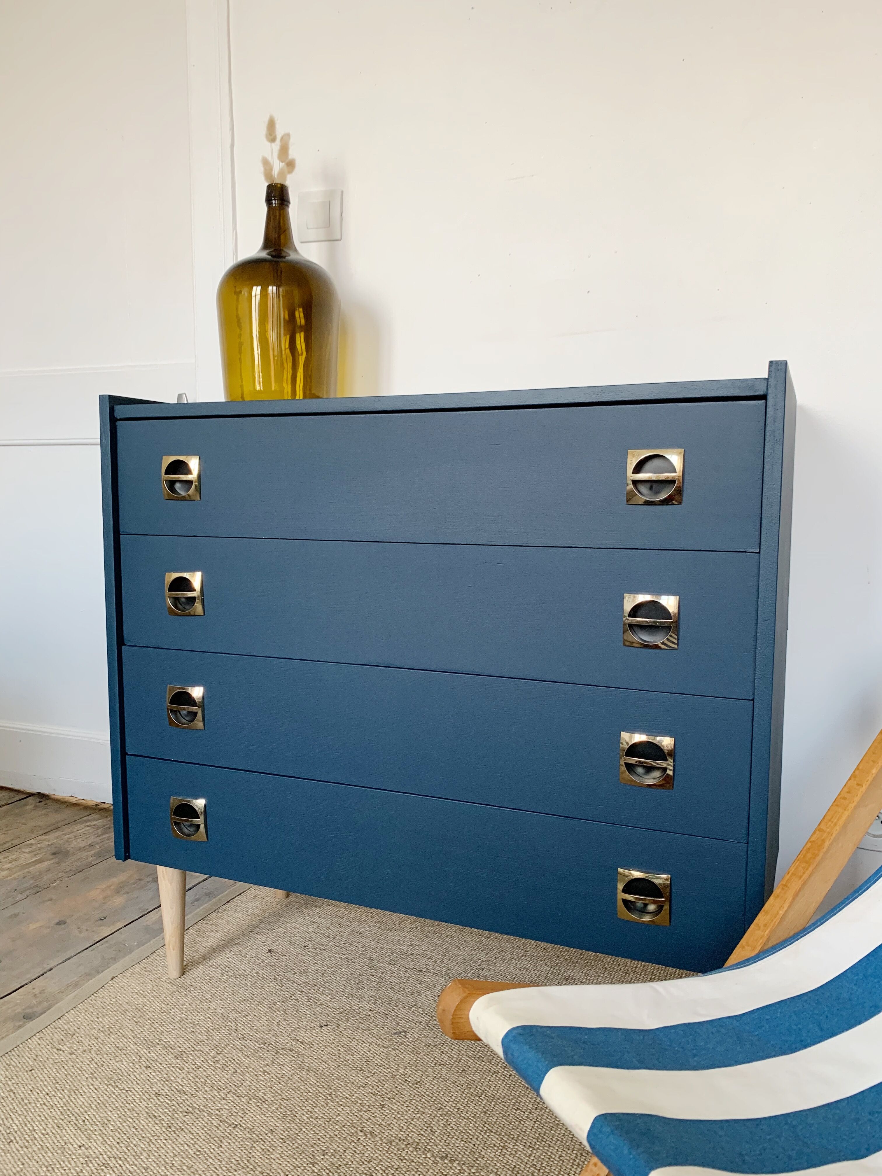 Dresser midnight blue compass feet