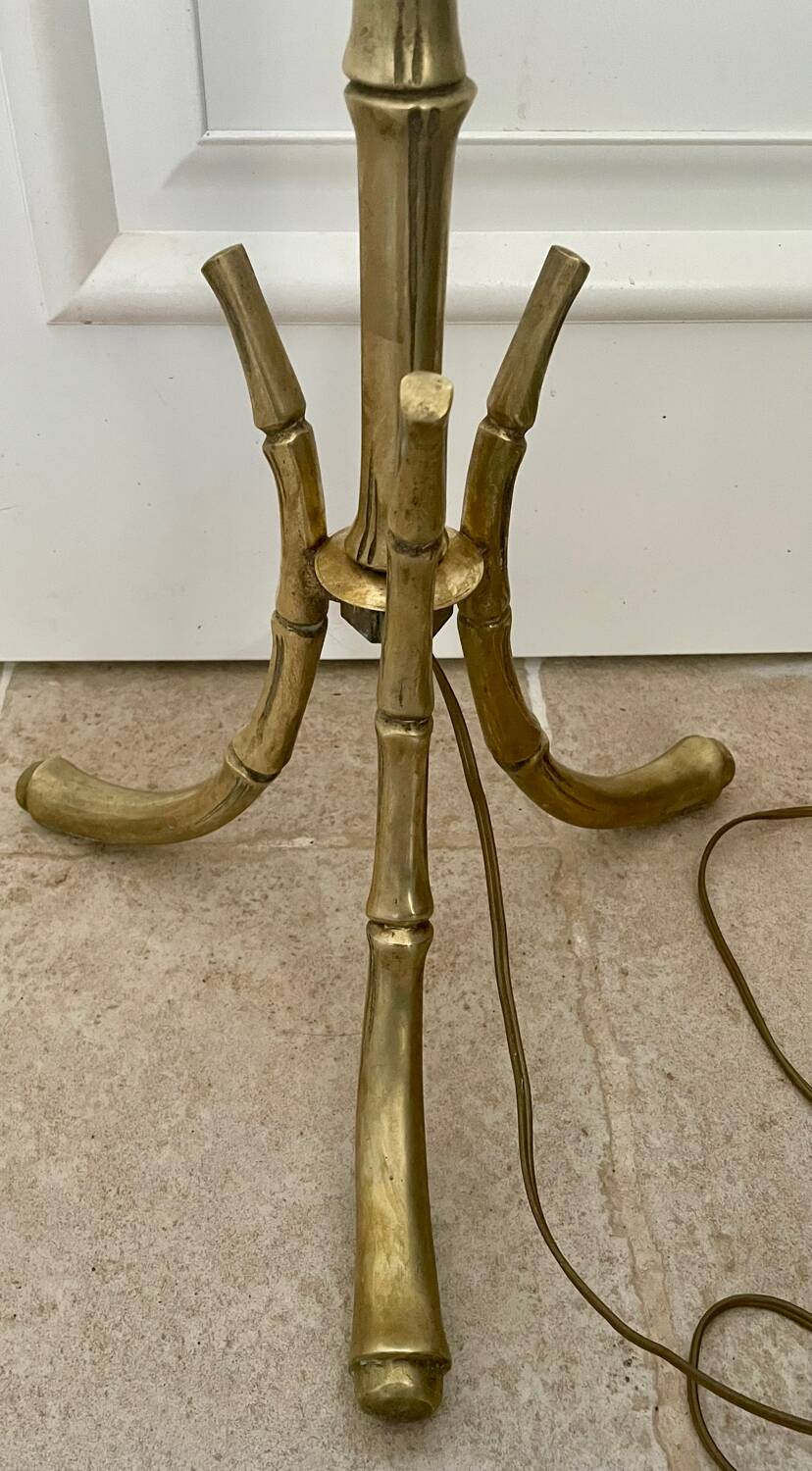 Bamboo floor lamp attributed to Maison Bagues
