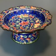 Pair of footed bowls in Canton enamel – China – floral decoration – F