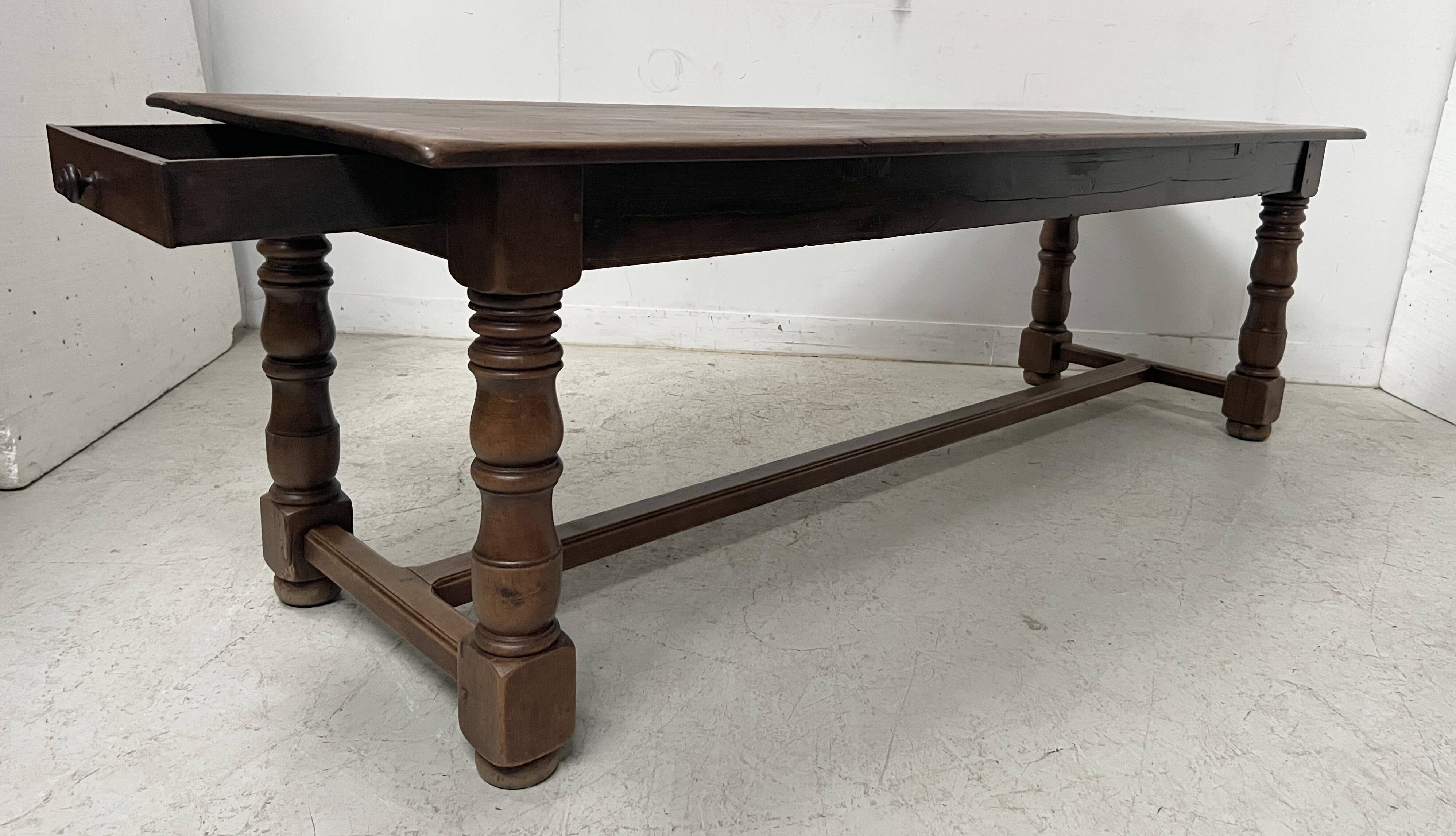 Large 19th Century Farmhouse Table in Solid Beech