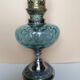 Blue glass kerosene lamp