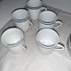 6 Christofle bandeea blue porcelain coffee cups
