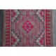1970s Vintage Turkish Oushak Handmade Wool Cotton Purple Runner Rug 108x292