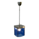 Art Deco ceiling light in blue glass and chrome, 1950s, Italy