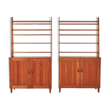 Pine libraries by Carl Malmsten with cabinets, pair, Sweden, 20th century