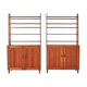 Pine libraries by Carl Malmsten with cabinets, pair, Sweden, 20th century