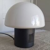 1960s glass and metal mushroom lamp