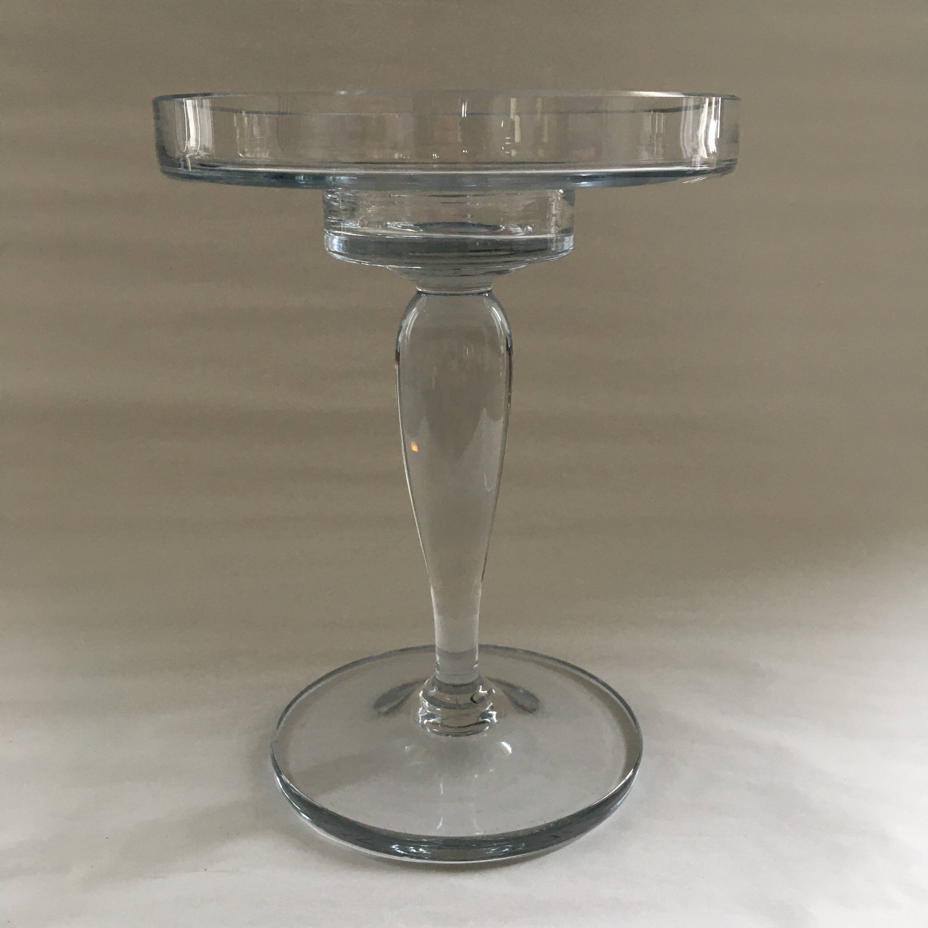 Large glass candle holder