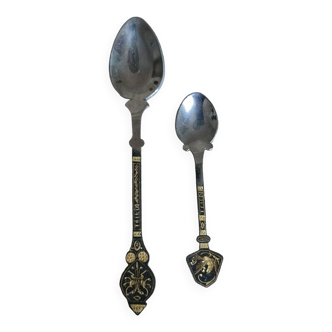 24k metal and gold Spanish spoons
