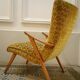 Scandinavian 50 60 years flesh wing lounge chair