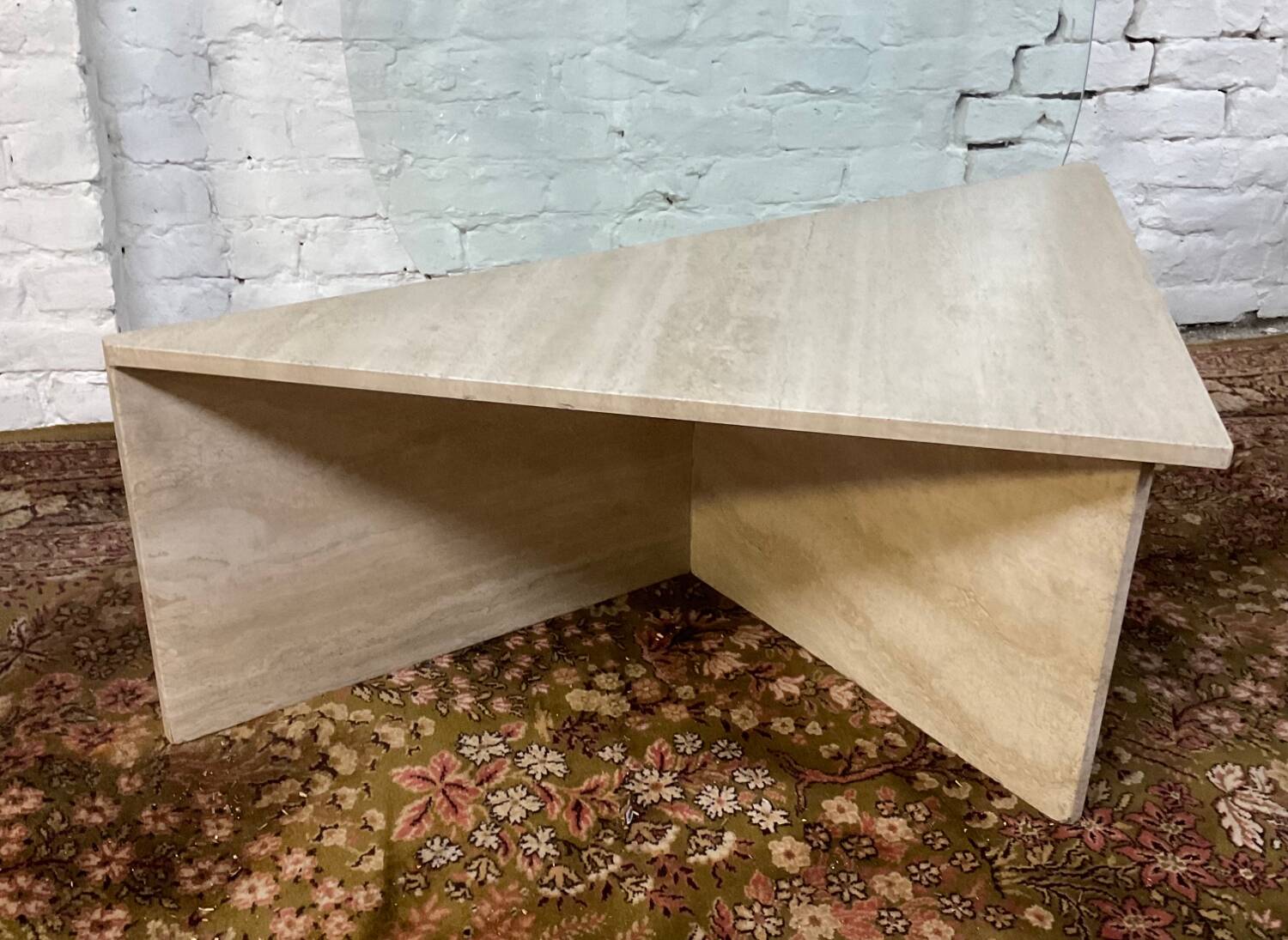 Travertine coffee table