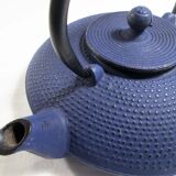 Japanese teapot in blue cast iron
