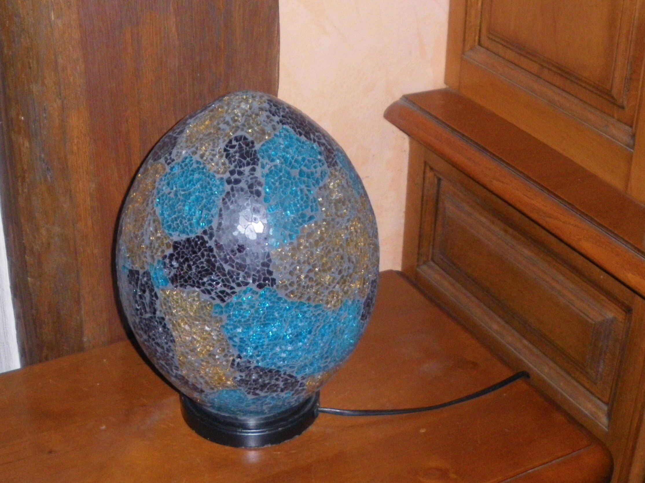 Mosaic egg lamp