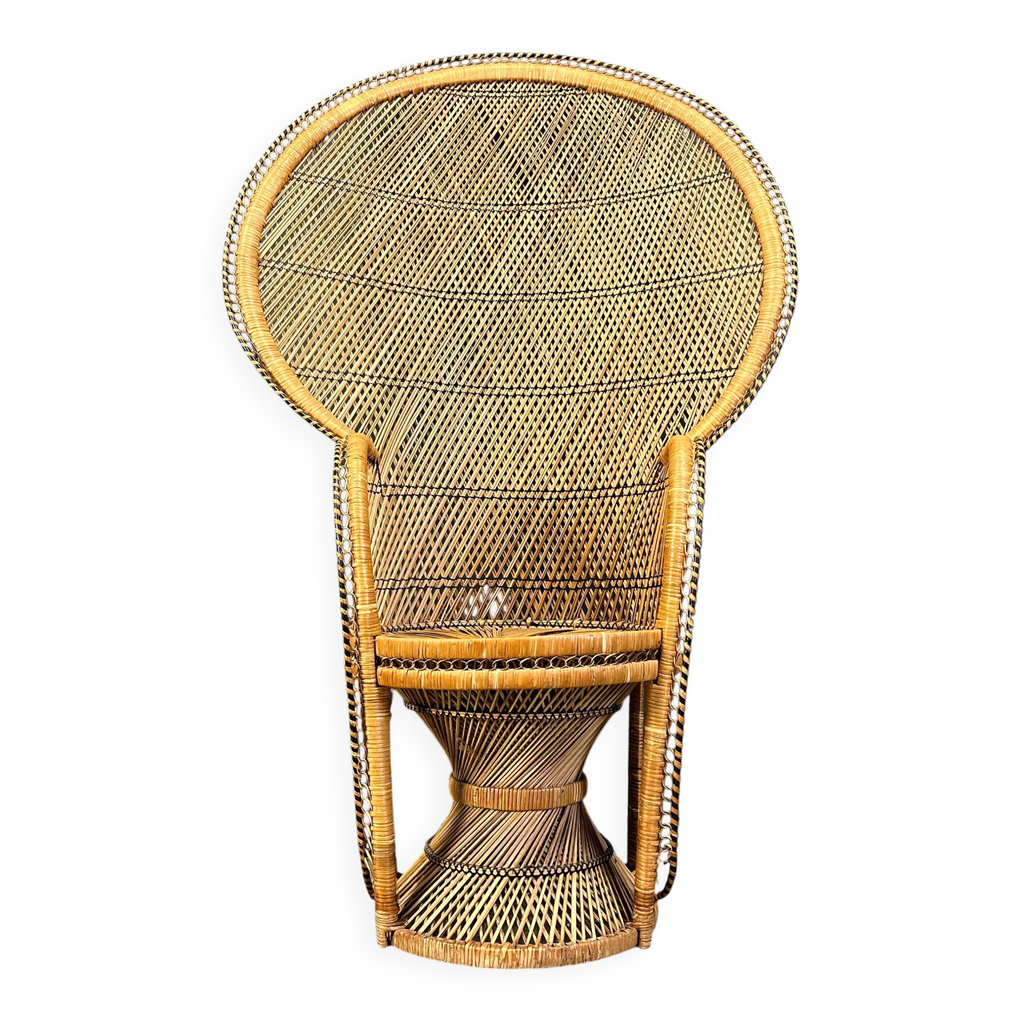 Vintage wicker peacock chair, 1970s