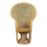 Vintage wicker peacock chair, 1970s
