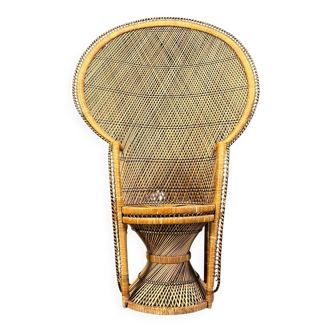 Vintage wicker peacock chair, 1970s