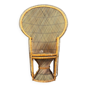 Vintage wicker peacock chair, 1970s