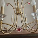 Vianden designer brass and crystal pendant light by Castro Lighting