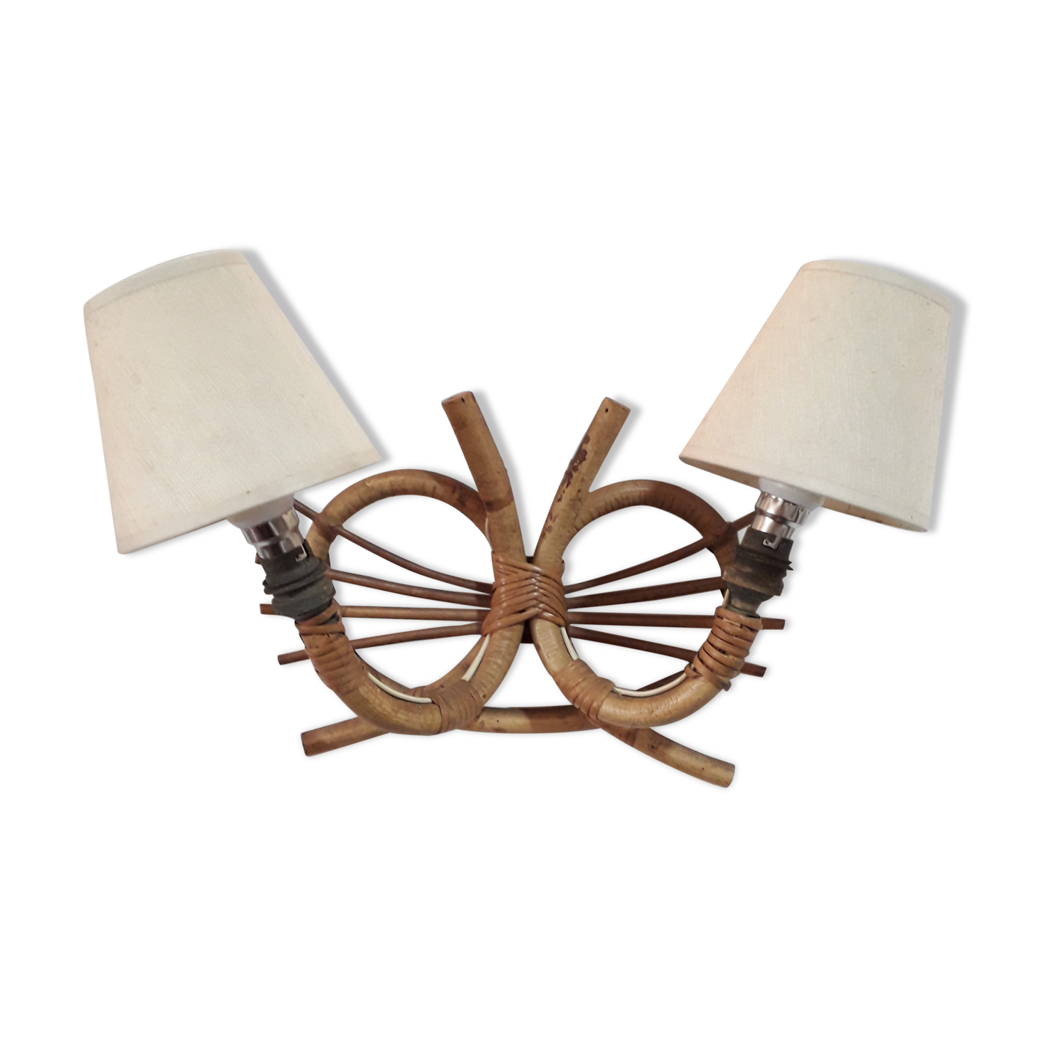 Vintage rattan wall light
