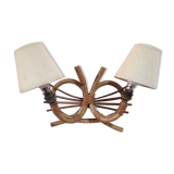 Vintage rattan wall light