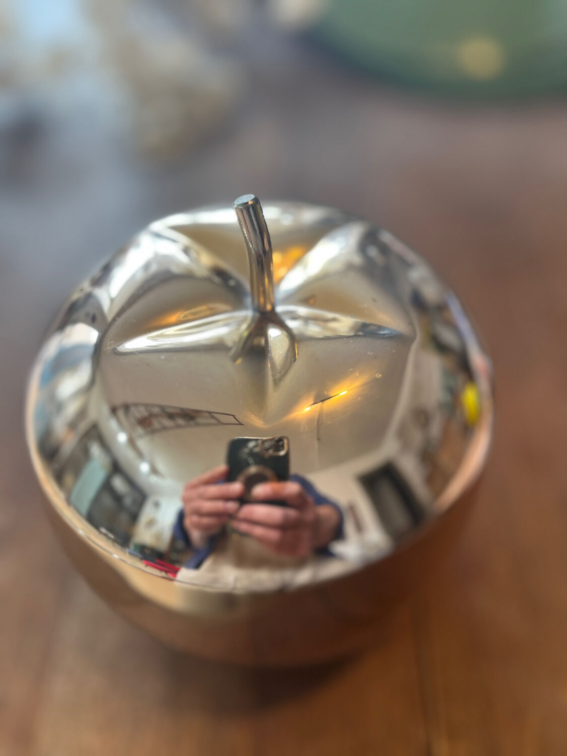 Silver metal apple ice bucket