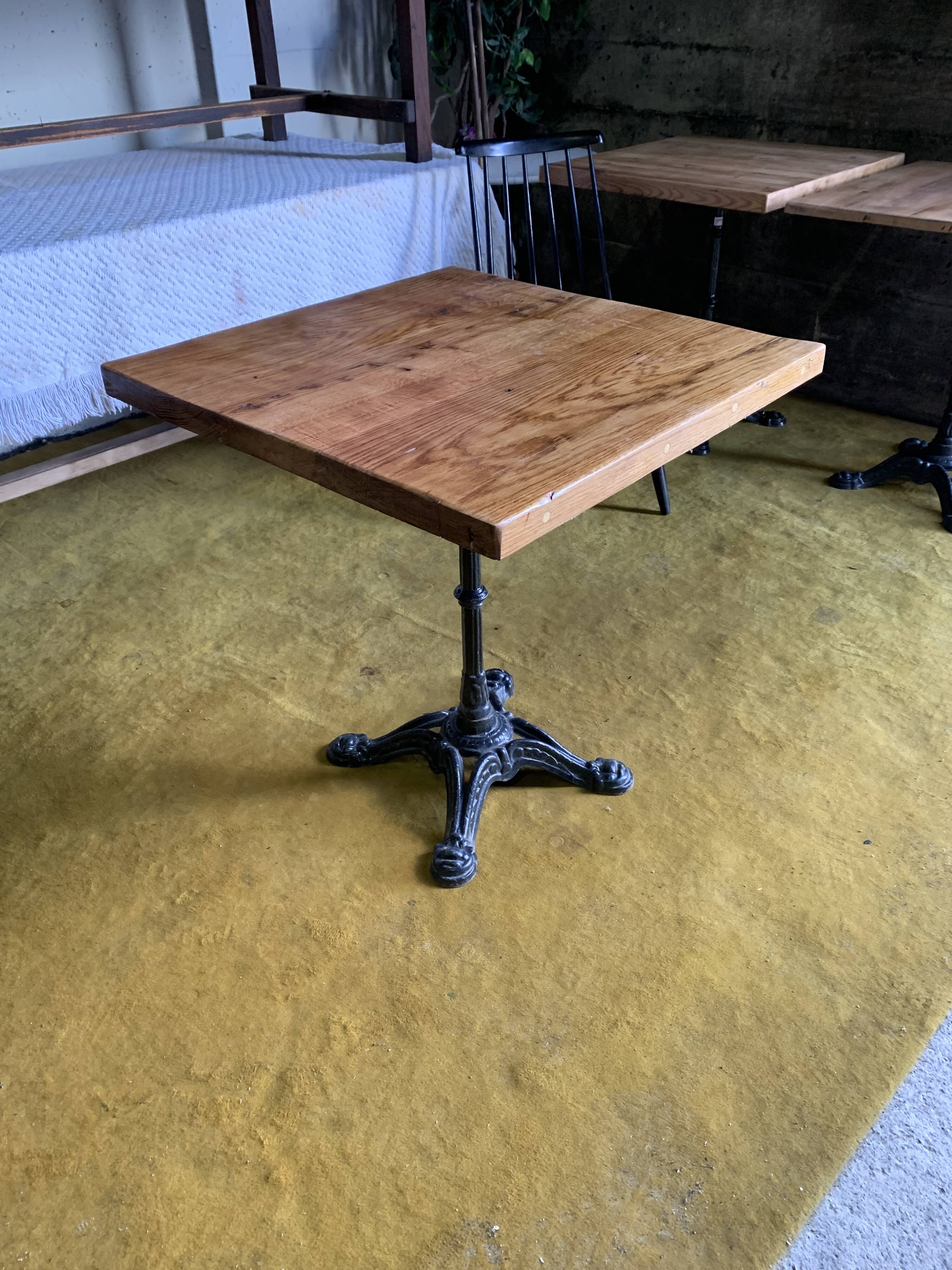 Raw wood bistro table