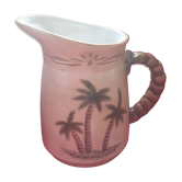 Large pitcher, palm pattern. Gourmet Pottery USA.