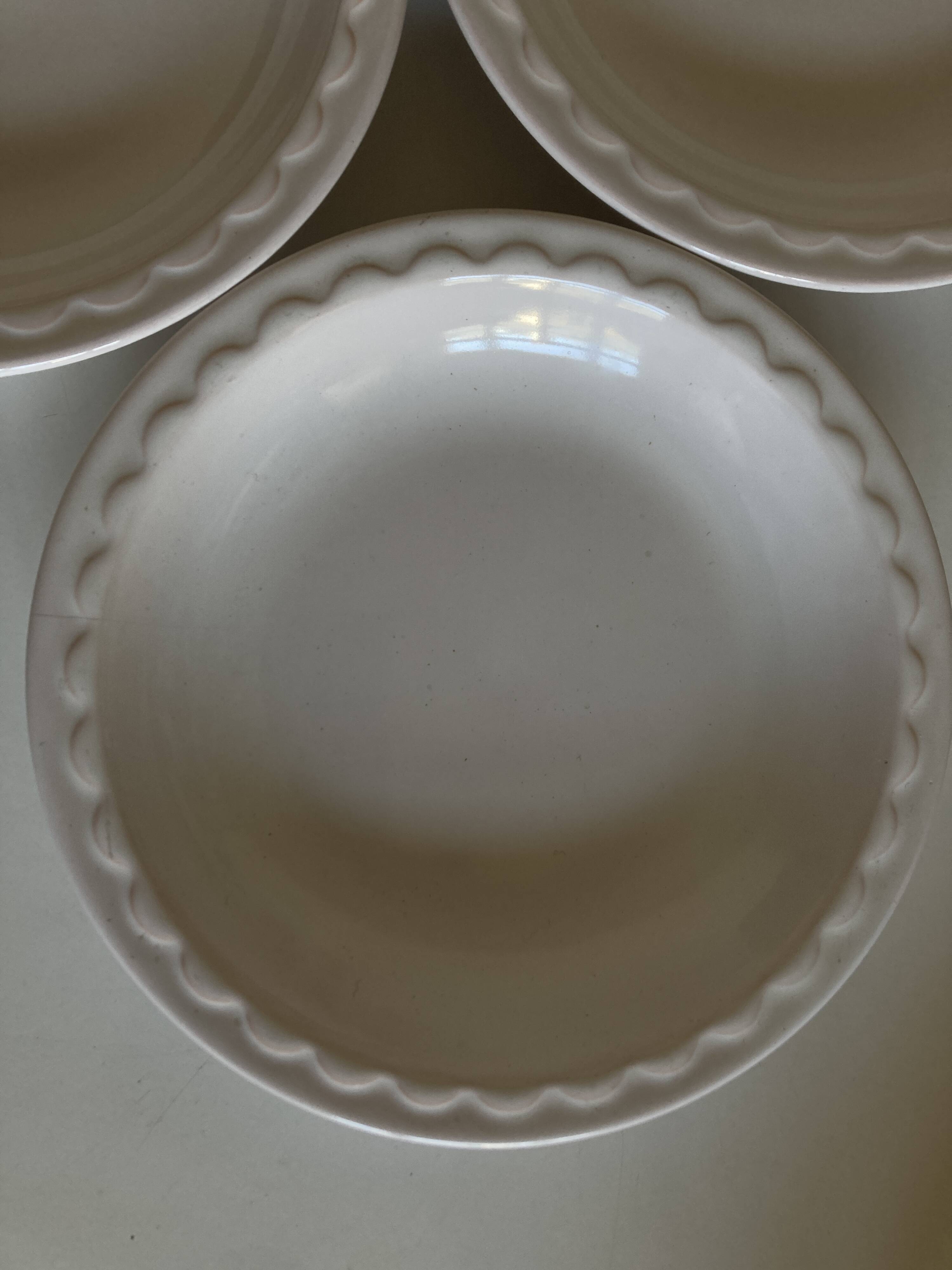 Set of 4 Festons soup plates by Pierre Motton Gien 1970