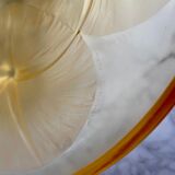 Lalique - coupe tripode volubilis jaune ambrée