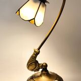 Tiffany-style bronze lamp from the mid-20th century.