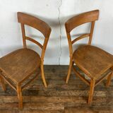Paire de chaises bistrot troquet Fischel 1950