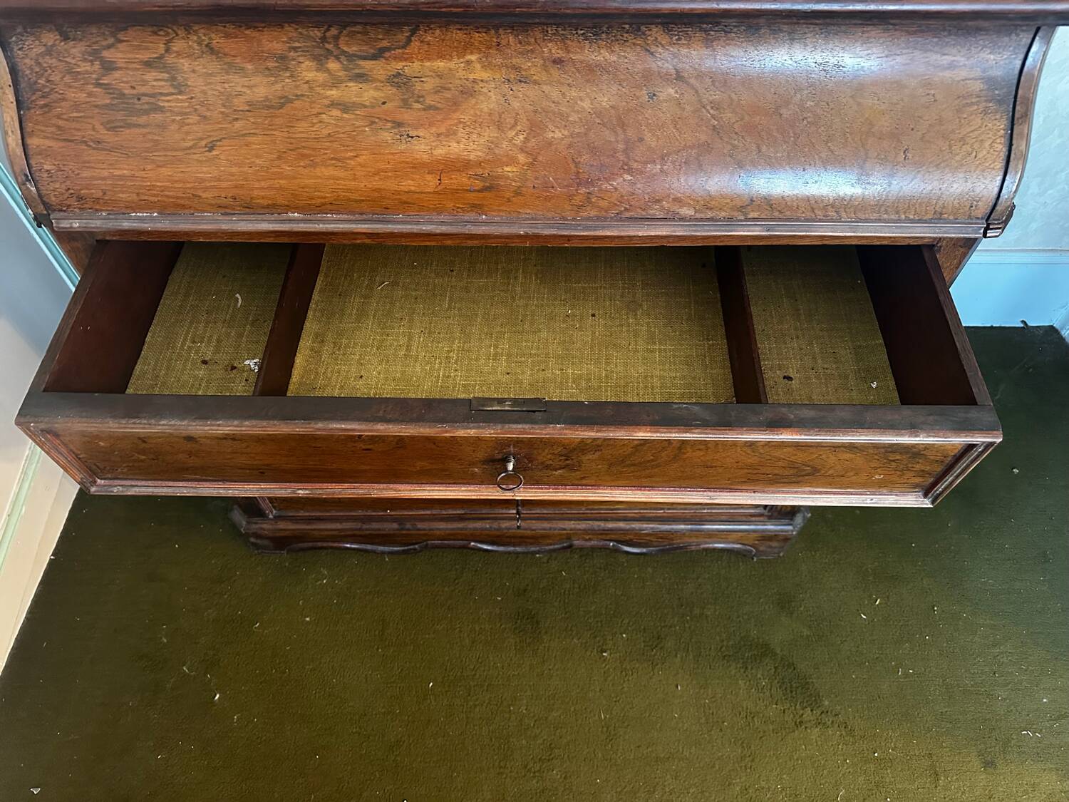 19th-century walnut and marble toilet commode in Louis Philippe style