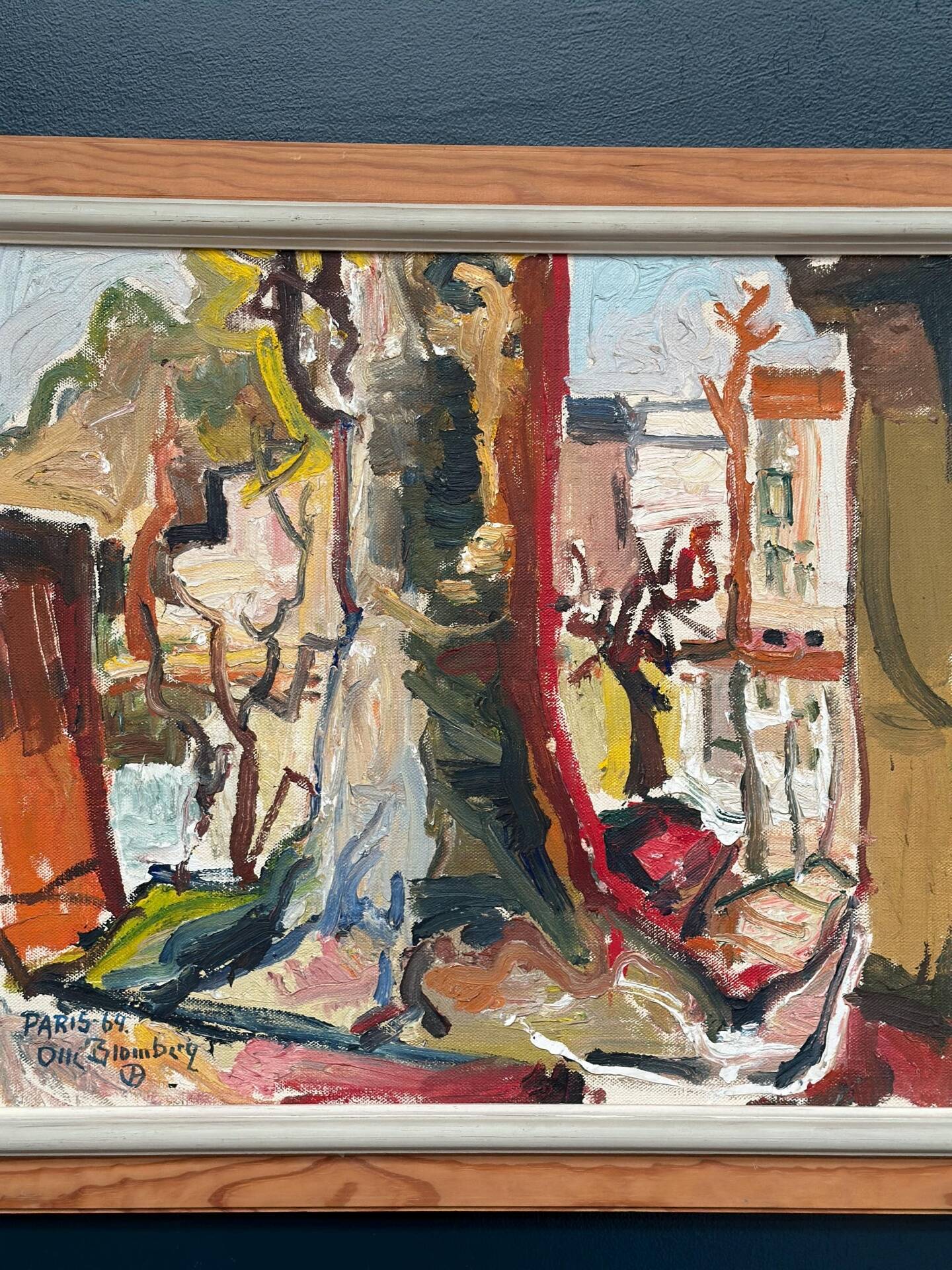 Original Swedish Oil On Panel – Paris (1964) – Olle Blomberg