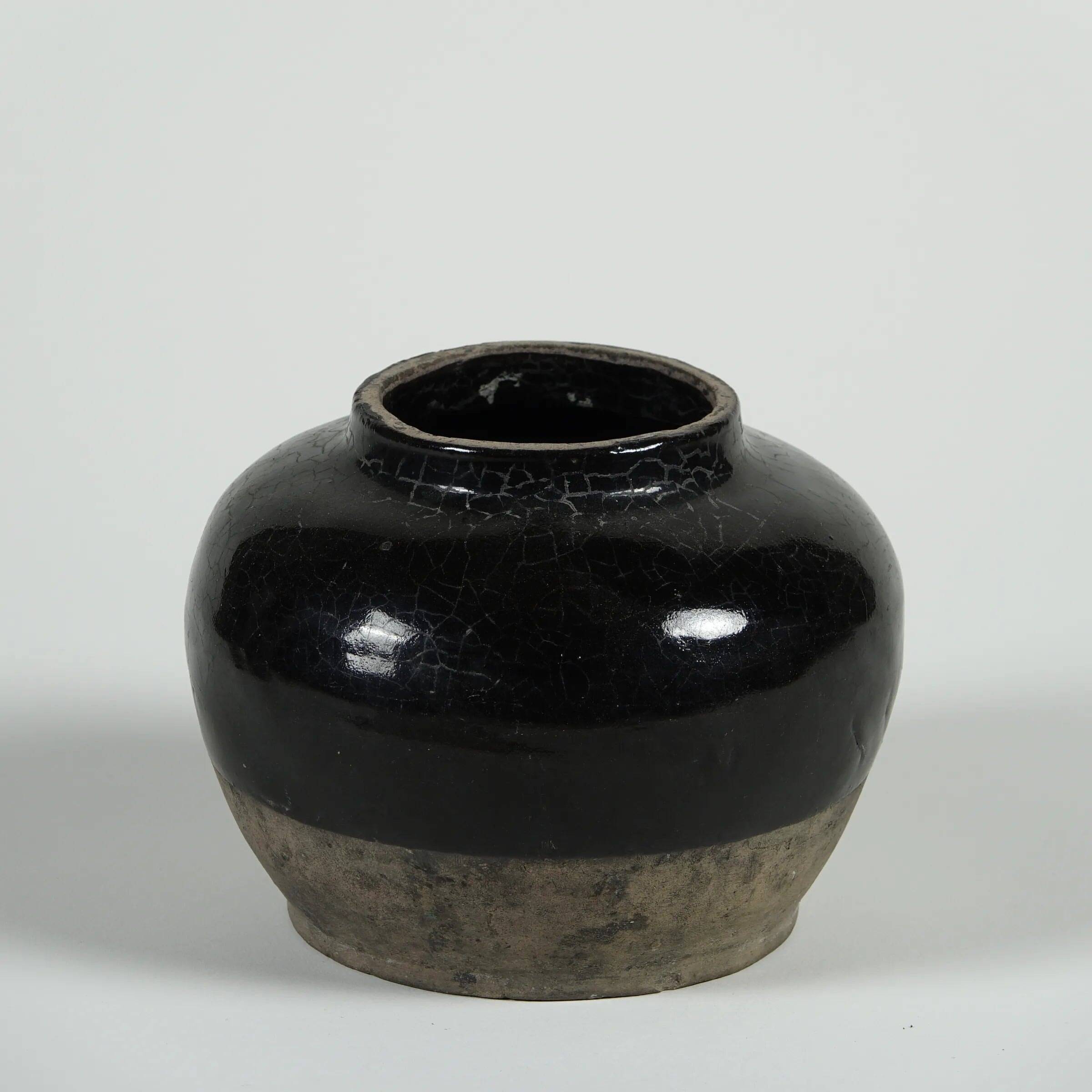 Hú - Pot à confit chinois émaillé noir n°5