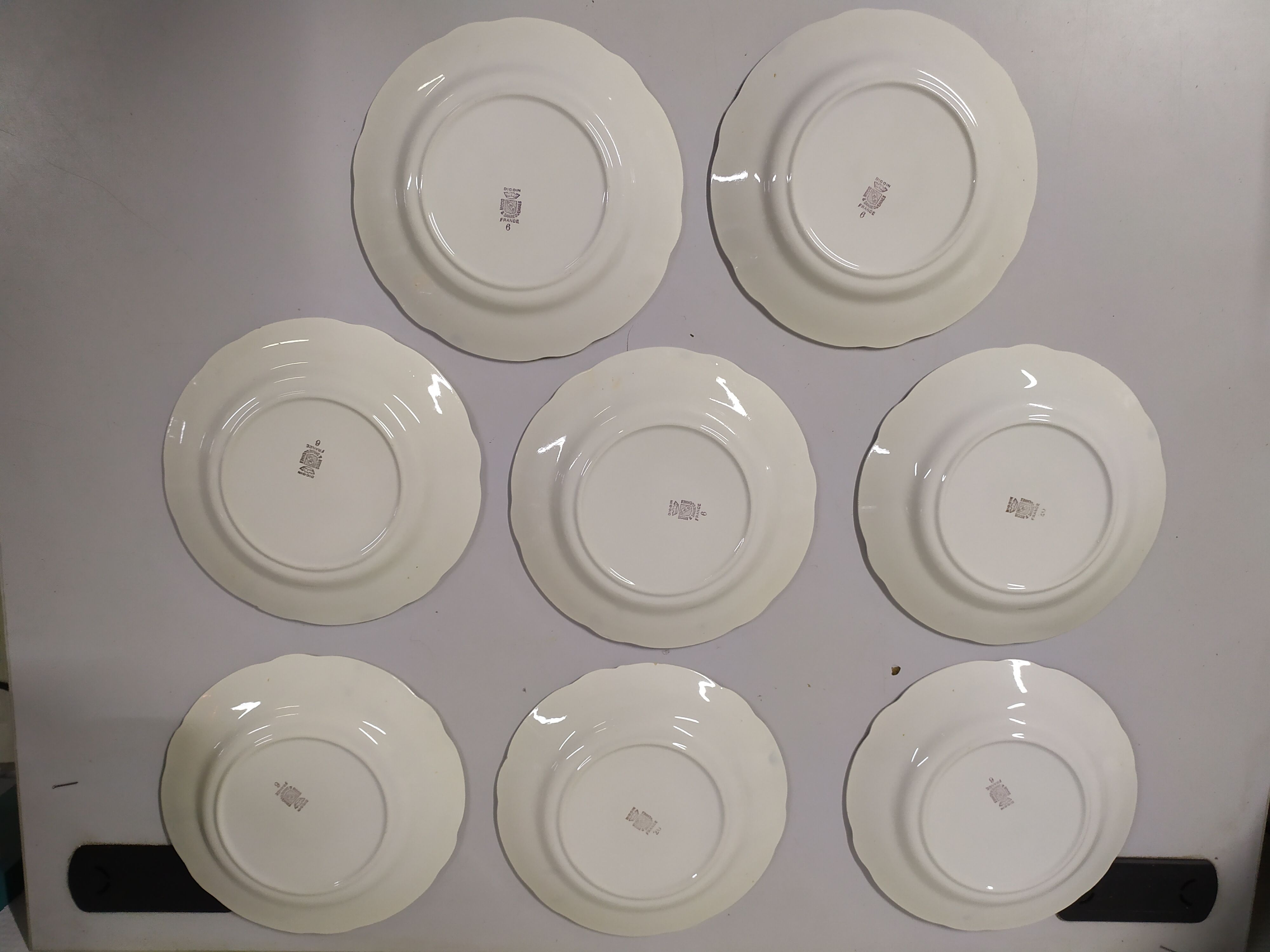 Lot de 10 assiettse a dessert Sarreguemines digoin Fleurs rose liseré doré